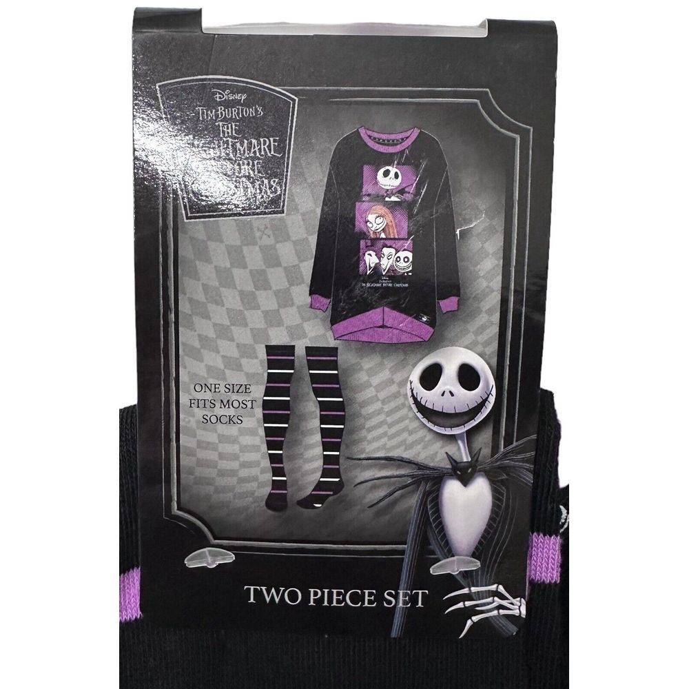 Disney Nightmare Before Christmas Women Size 2X Sleep Shirt + Socks Pajamas NWT - Picture 6 of 10